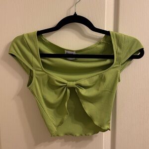 green knot cropped top from princess polly